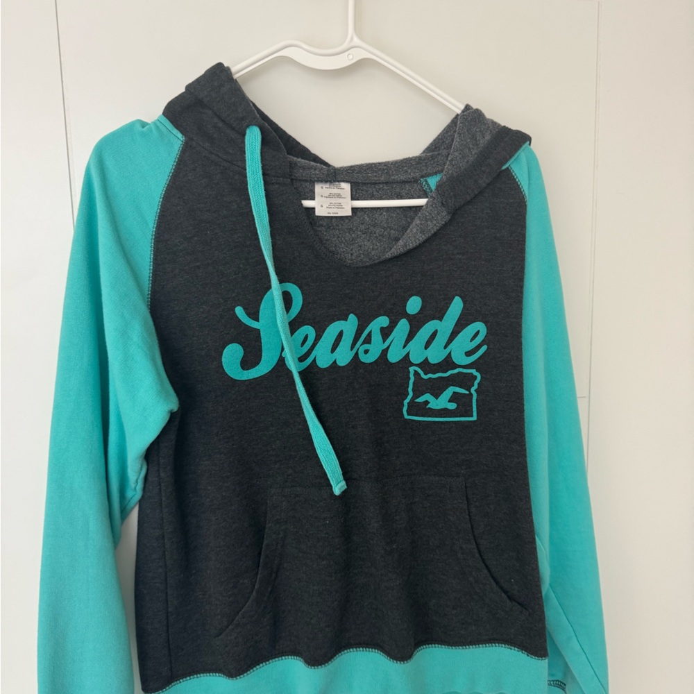 Seaside Kids Hoodie - Gray and Teal
